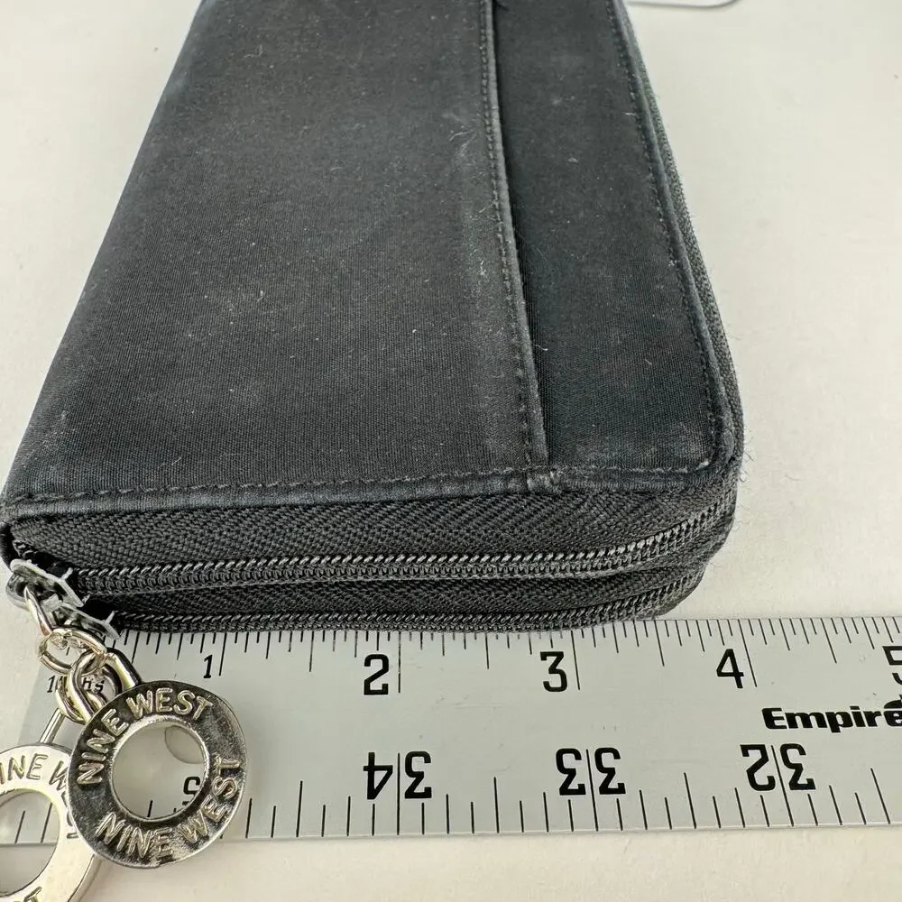 Vintage Nine West Fabric Two Zip Compact 23+ Pocket Wallet Check Book‎ Pocket